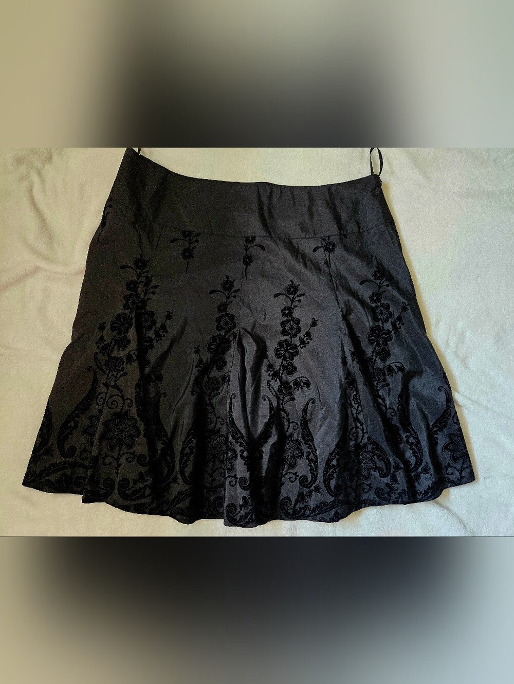 Jessica Black Floral A-Line Skirt